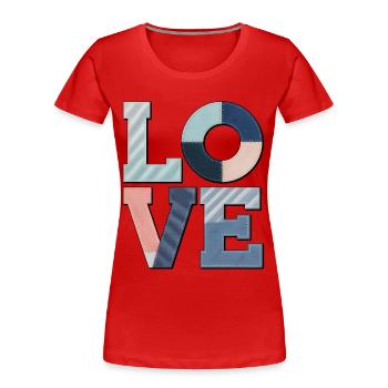 Love Design Gift Idea Colorful Fabric Look - Women's Premium Organic T-Shirt - red - Front - Mia (176cm)