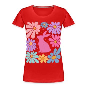 Ostern  - Frauen Premium Bio T-Shirt - Rot - Vorne - Mia (176cm)