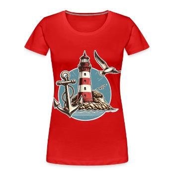 lighthouse - Women's Premium Organic T-Shirt - red - Front - Mia (176cm)