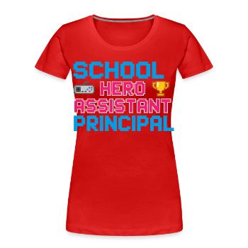 Vice Principal School Hero Gaming - Women's Premium Organic T-Shirt - red - Front - Mia (176cm)