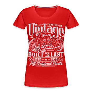 1976 Vintage Birthday Vintage Motorcycle Gift - Women's Premium Organic T-Shirt - red - Front - Mia (176cm)