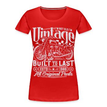 1986 Vintage Birthday Vintage Motorcycle Gift - Women's Premium Organic T-Shirt - red - Front - Mia (176cm)