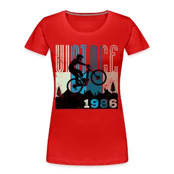 Millésime 1986 - T-shirt bio Premium Femme - rouge - Devant - Mia (176cm)