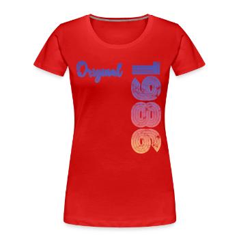 Millésime 1986 - T-shirt bio Premium Femme - rouge - Devant - Mia (176cm)