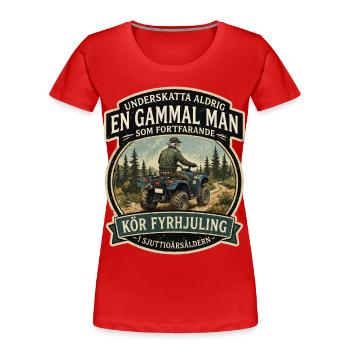 Legende auf vier Rädern – Quad Fahrer 70 Jahre - Frauen Premium Bio T-Shirt - Rot - Vorne - Mia (176cm)