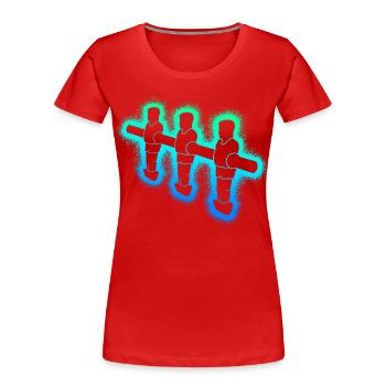 Tischkicker Kickern Jungen Kinder Tischfußball - Frauen Premium Bio T-Shirt - Rot - Vorne - Mia (176cm)