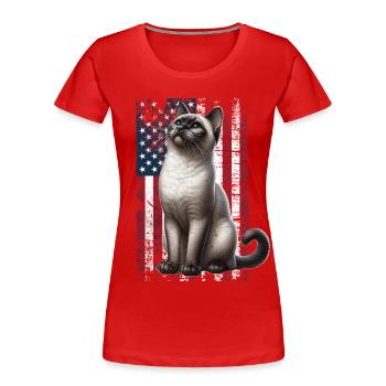 Siamese Cat US Siamkatze - Frauen Premium Bio T-Shirt - Rot - Vorne - Mia (176cm)
