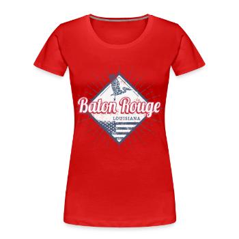 Baton Rouge Stadt Louisiana Vereinigte Staaten USA - Frauen Premium Bio T-Shirt - Rot - Vorne - Mia (176cm)