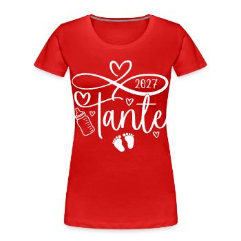 Aunt 2027 - Women's Premium Organic T-Shirt - red - Front - Mia (176cm)