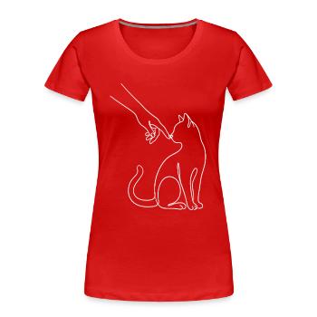 Chat Papa Chat Amateur de Chat Équipe Chat Fist - T-shirt bio Premium Femme - rouge - Devant - Mia (176cm)