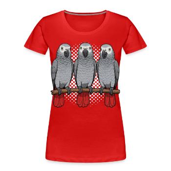 African grey parrot parrot owner parrot keeper - Women's Premium Organic T-Shirt - red - Front - Mia (176cm)