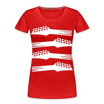Guitar Headstock Silhouettes - Women's Premium Organic T-Shirt - red - Front - Mia (176cm)