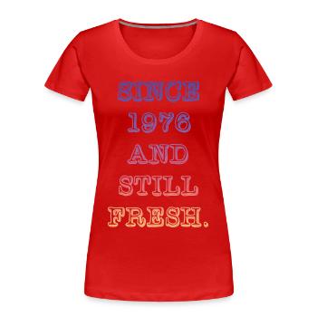 Vintage 1976 - Frauen Premium Bio T-Shirt - Rot - Vorne - Mia (176cm)