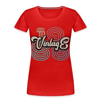 Millésime 1986 - T-shirt bio Premium Femme - rouge - Devant - Mia (176cm)