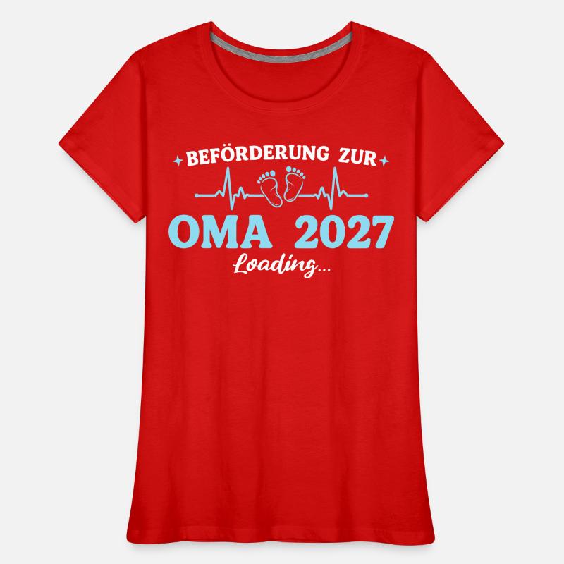Oma 2027 Beförderung Großmutter Geschenk Frauen Premium Bio T-Shirt