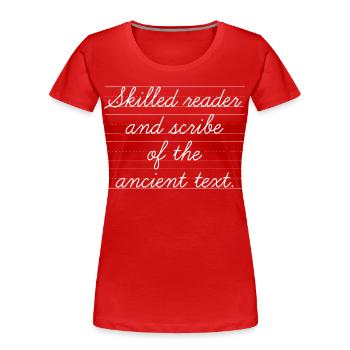 Leser und Schreiber mit einer Leidenschaft für Geschichte - Frauen Premium Bio T-Shirt - Rot - Vorne - Mia (176cm)