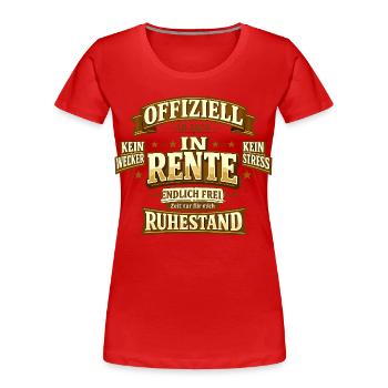 Offiziell ab 2026 in Rente endlich frei - Frauen Premium Bio T-Shirt - Rot - Vorne - Mia (176cm)