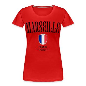 Souvenir de Marseille, design élégant Marseille - T-shirt bio Premium Femme - rouge - Devant - Mia (176cm)