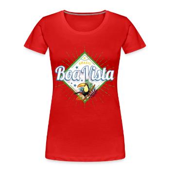 Boa Vista Roraima in Brasilien mit Tukan Souvenir - Frauen Premium Bio T-Shirt - Rot - Vorne - Mia (176cm)