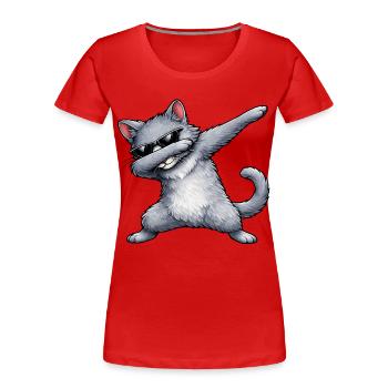 Dabbing Russian Blue - Women's Premium Organic T-Shirt - red - Front - Mia (176cm)