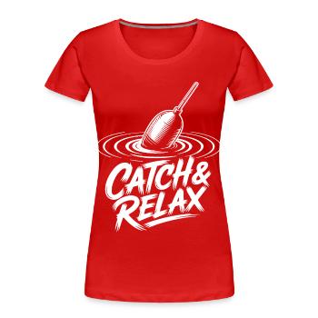 Attrape et se détend - T-shirt bio Premium Femme - rouge - Devant - Mia (176cm)