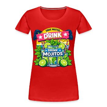 Save the water, drink Mojitos - Women's Premium Organic T-Shirt - red - Front - Mia (176cm)