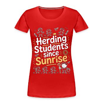 Professeur principal qui guide les élèves depuis l’éducation - T-shirt bio Premium Femme - rouge - Devant - Mia (176cm)