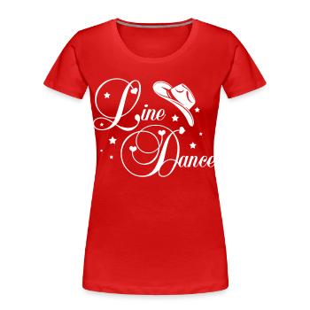 Line Dance Script - Frauen Premium Bio T-Shirt - Rot - Vorne - Mia (176cm)