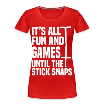 Bâton de saut à bâton de pogo casse un bouncer à bâton de pogo - T-shirt bio Premium Femme - rouge - Devant - Mia (176cm)