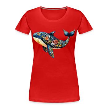 Save the Whale - Women's Premium Organic T-Shirt - red - Front - Mia (176cm)