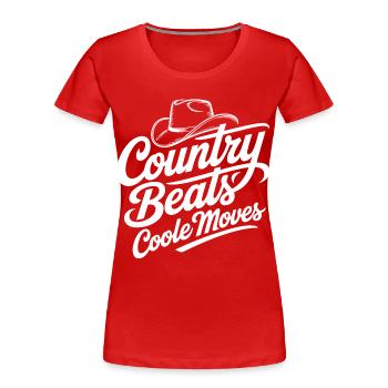 Country Moves Cool - Women's Premium Organic T-Shirt - red - Front - Mia (176cm)