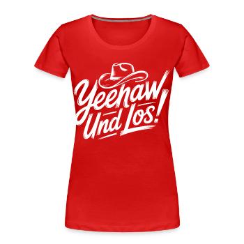 yes and go! Western Script - Women's Premium Organic T-Shirt - red - Front - Mia (176cm)
