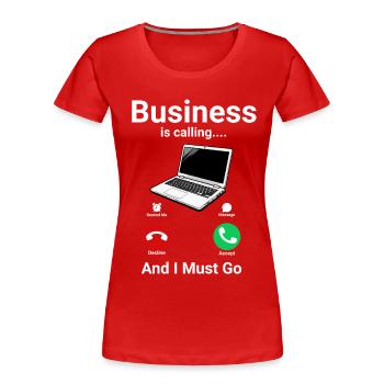 Les entreprises qualifient les nerds informatiques d’humour informatique - T-shirt bio Premium Femme - rouge - Devant - Mia (176cm)