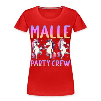 Malle Party Crew - Women's Premium Organic T-Shirt - red - Front - Mia (176cm)