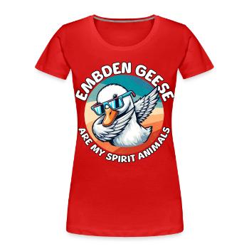 Drôles dictons des Emdengans - T-shirt bio Premium Femme - rouge - Devant - Mia (176cm)