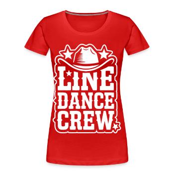 Line Dance Crew – Western Hat Logo - Women's Premium Organic T-Shirt - red - Front - Mia (176cm)