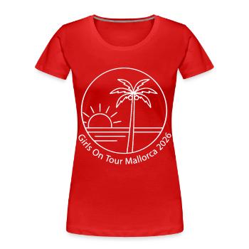 Girls On Tour Mallorca 2026 (Garantie du prix le plus bas) - T-shirt bio Premium Femme - rouge - Devant - Mia (176cm)