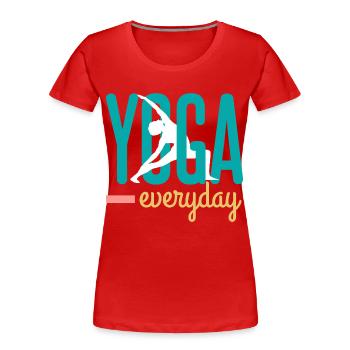 Yoga - T-shirt bio Premium Femme - rouge - Devant - Mia (176cm)