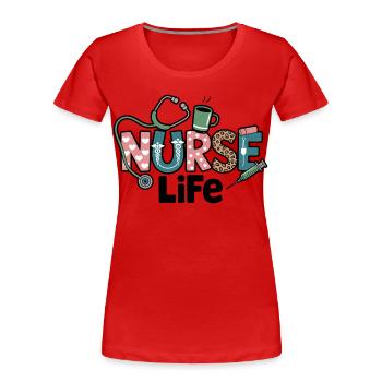 Krankenschwester Life Geschenk Geschenkidee - Frauen Premium Bio T-Shirt - Rot - Vorne - Mia (176cm)