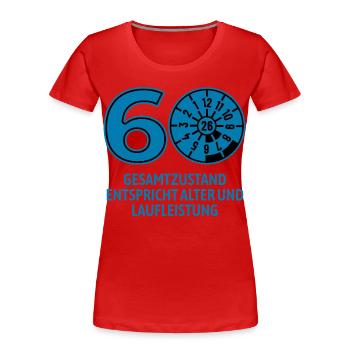 HU Mai 2026 - 60 Jahre - Geburtstag Geschenk - Frauen Premium Bio T-Shirt - Rot - Vorne - Mia (176cm)