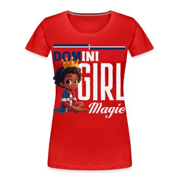 Drapeau de la République dominicaine Dom Rep Pride - T-shirt bio Premium Femme - rouge - Devant - Mia (176cm)