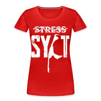 North Sea Holiday STRESS SYLT Funny - Women's Premium Organic T-Shirt - red - Front - Mia (176cm)