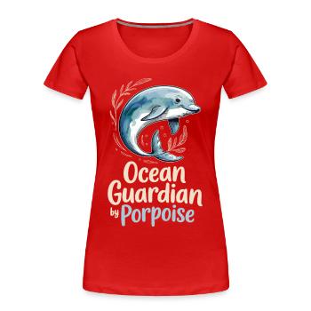 Ocean Guardian By Porpoise Schweinswal - Frauen Premium Bio T-Shirt - Rot - Vorne - Mia (176cm)