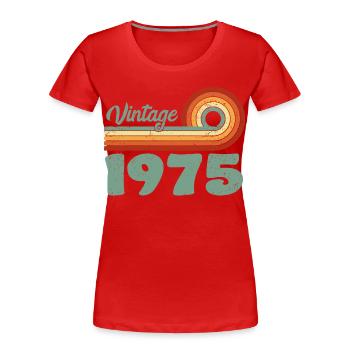 Vintage 1975 Retro Mountain Jubiläum 1975 - Frauen Premium Bio T-Shirt - Rot - Vorne - Mia (176cm)