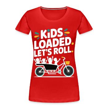 Kids Loaded Lets Roll Lastenrad - Frauen Premium Bio T-Shirt - Rot - Vorne - Mia (176cm)