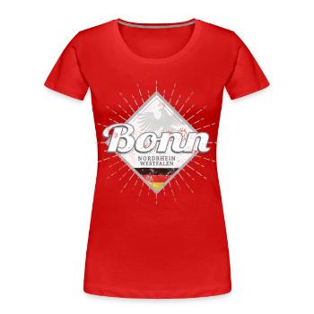 Bonn Stadt in Deutschland Nordrhein-Westfalen NRW - Frauen Premium Bio T-Shirt - Rot - Vorne - Mia (176cm)