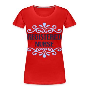 examinierte Krankenschwester - Frauen Premium Bio T-Shirt - Rot - Vorne - Mia (176cm)