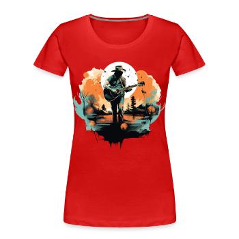 guitarist, guitarist, singer, country music, vintage - Women's Premium Organic T-Shirt - red - Front - Mia (176cm)