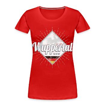 Wuppertal Stadt in Deutschland Nordrhein-Westfalen - Frauen Premium Bio T-Shirt - Rot - Vorne - Mia (176cm)