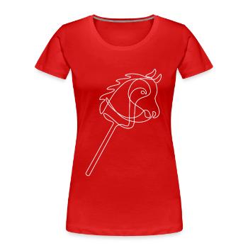 Hobby Horsing | Reiten | Sport | Geschenk - Frauen Premium Bio T-Shirt - Rot - Vorne - Mia (176cm)